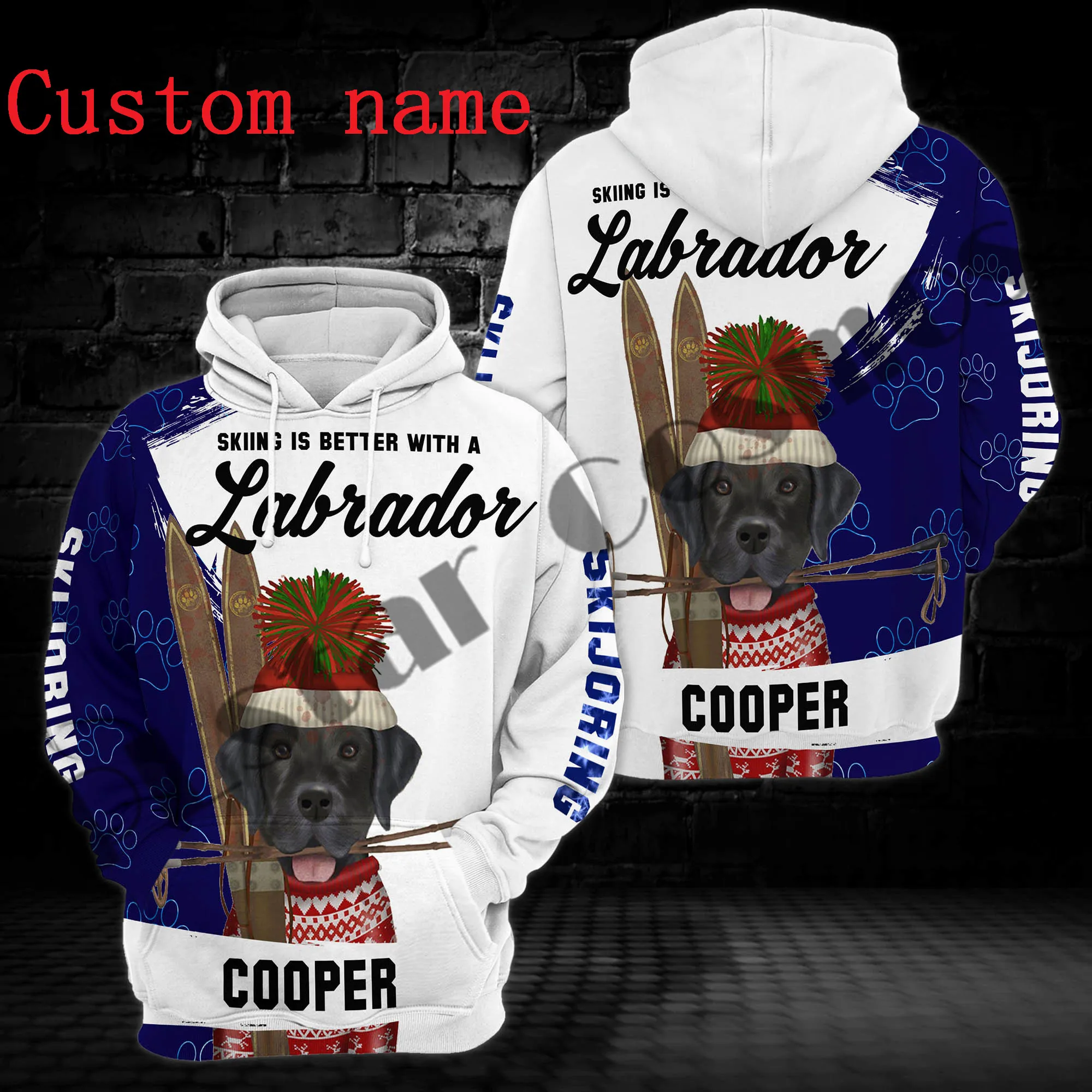 PLstar Cosmos 3Dprinted Newest Skiing Dog Lover Pet Custom Name Harajuku Casual Streetwear Unique Unisex Hoodies/Sweatshirt/Zip