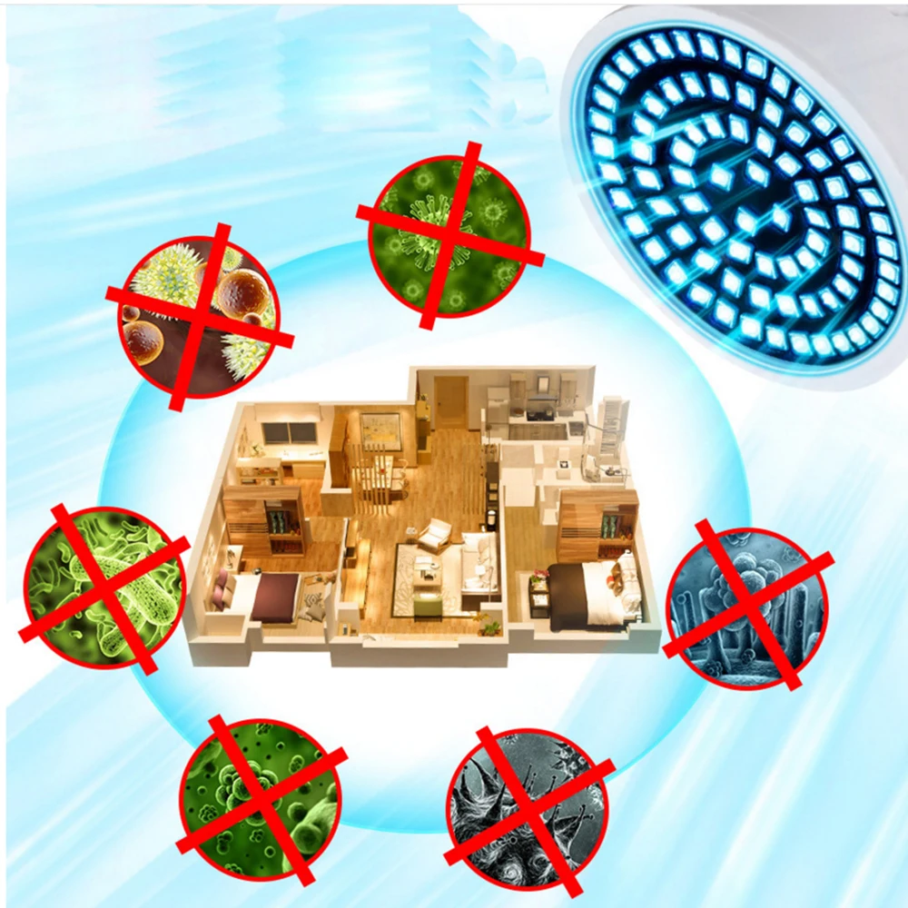 UV Sterilizer E27 E14 B22 LED Ultraviolet Light Bulb 110V 220V GU10 UV Desinfection Lamp MR16 E12 UVC Germicidal Light Antivirus