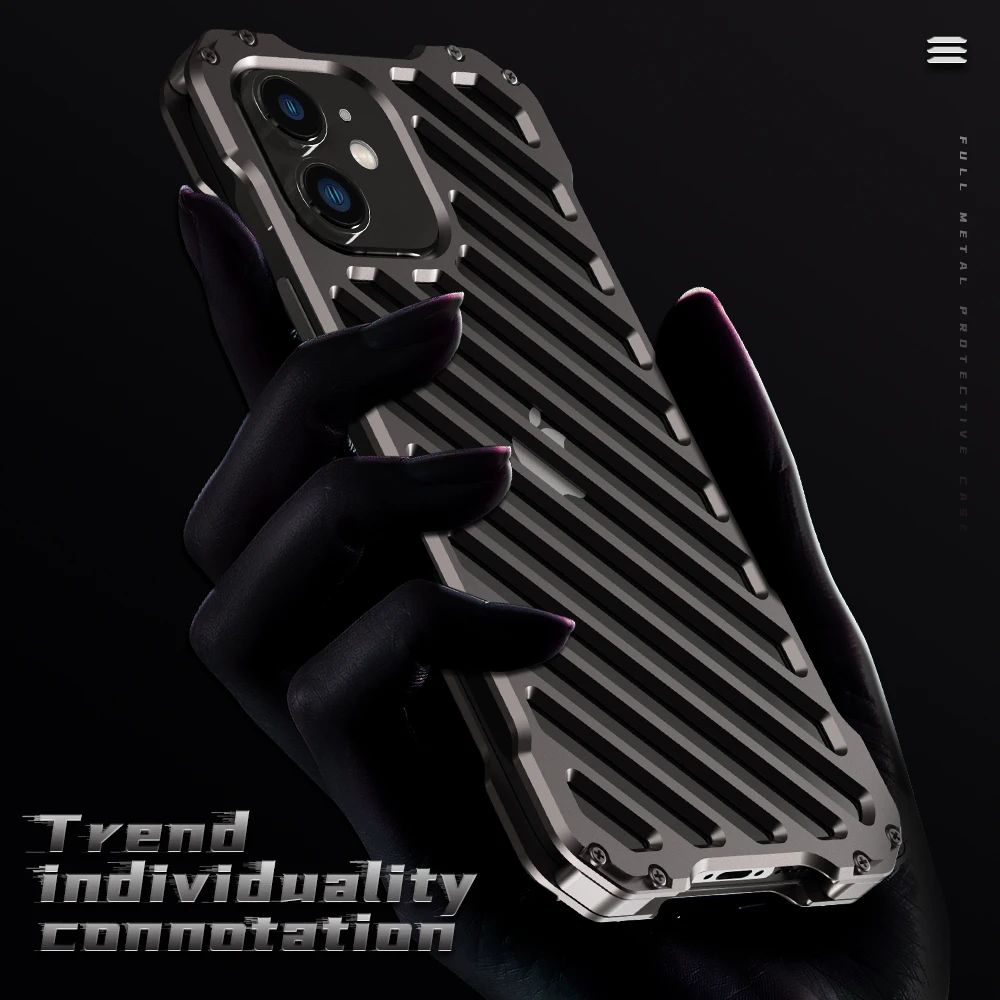 Hollow Out Shockproof Metal Case For iPhone 15 16 Pro Max Aluminum Alloy Armor Back Cover Protector Cases For iPhone 14 13 12