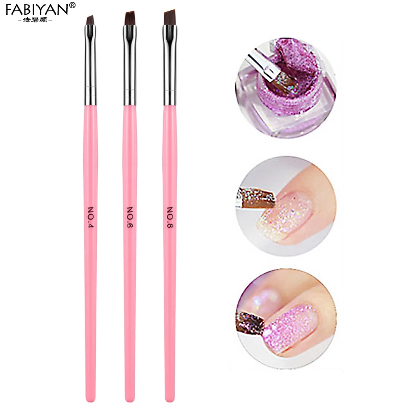 Conjunto de herramientas de manicura, Set de 3 unidades de pintura de fototerapia de puntos de hilera rosa, tallado de cristal, Gel UV, puntas de esmalte de uñas, pluma, pincel