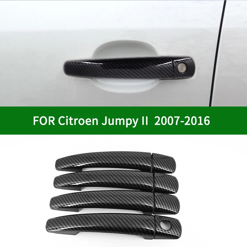 

For Citroen Jumpy II 2007-2016 Accessory carbon fibre pattern car side door handle covers trim 2008 2009 2010 2011 2012 2013