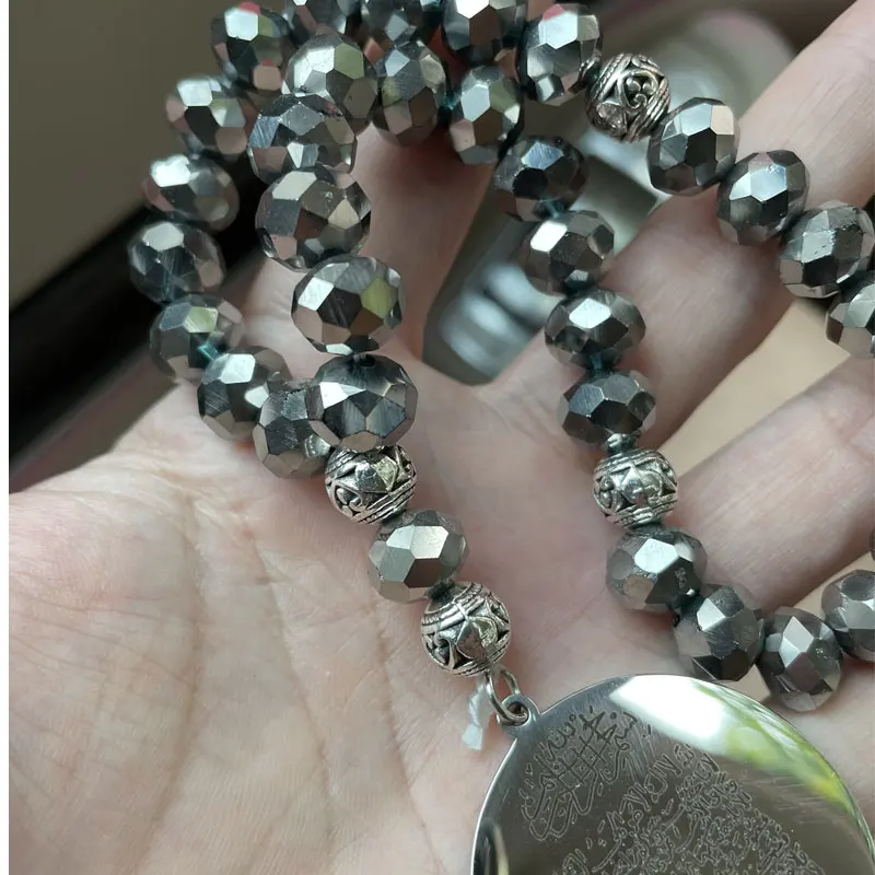 Muslim car handings AYATUL KURSI Turkish Prayer 33 beads Ottoman stainless steel crystal Car Pendant