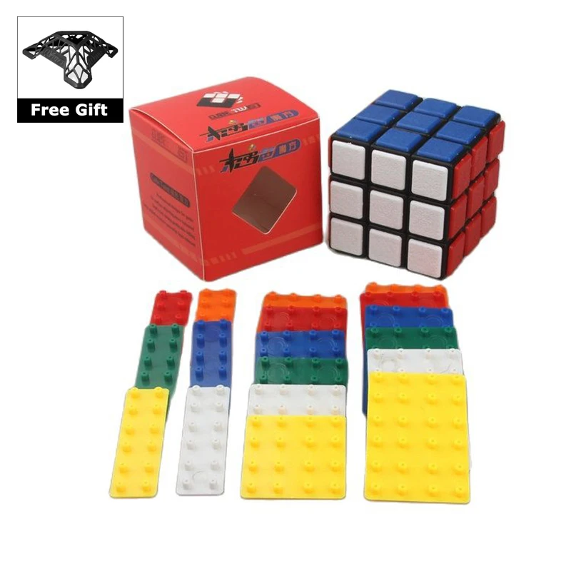 

CubeTwist Magic Cube Speed Puzzle 3x3x3 DIY Tricks Stickers Antistress Toys Educational Cubo Magico Toys Gift with Bracket