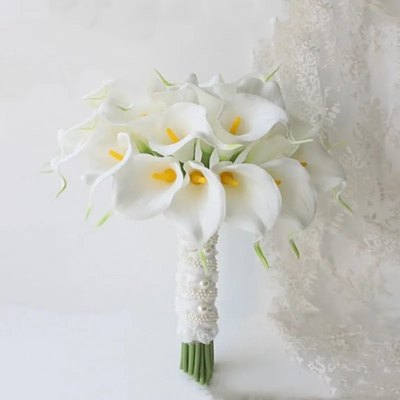 

Artificial Holding Flower Wedding Decoration Simulation Calla Lily Bride Bouquet Friend Gift