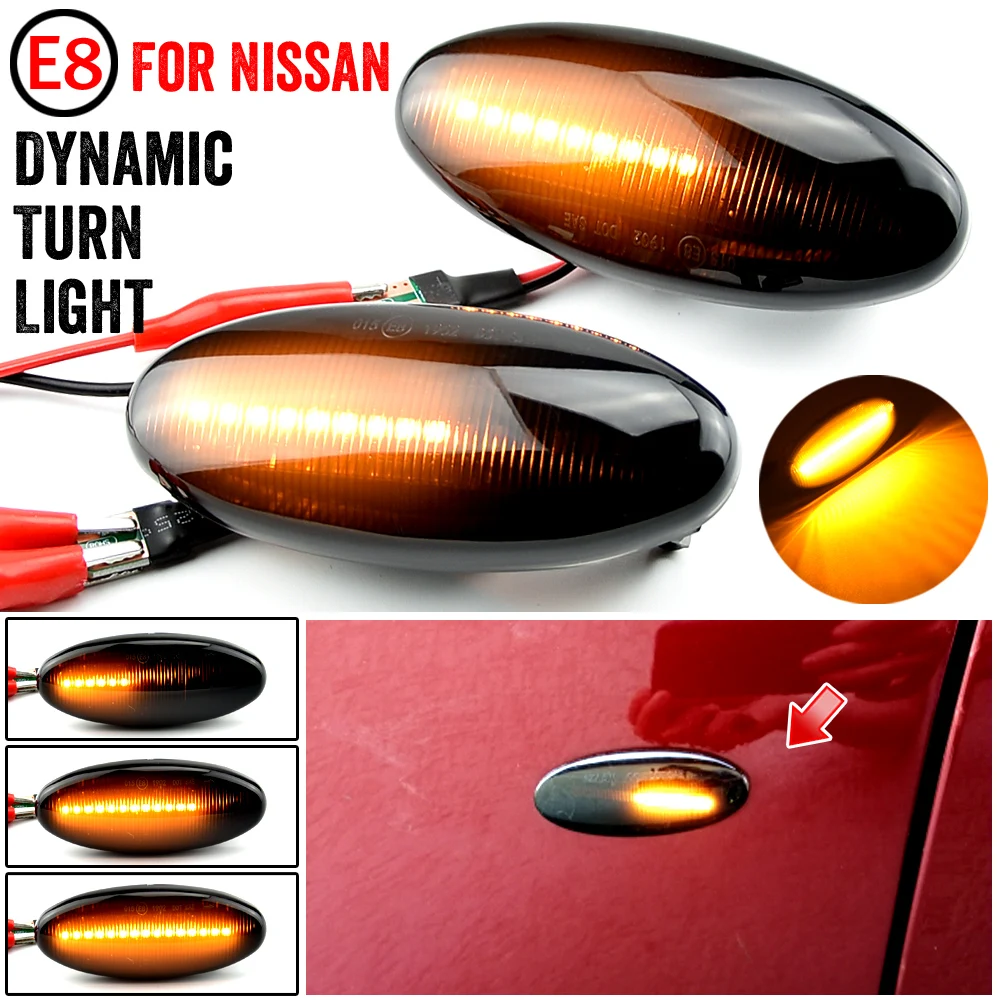 Car-styling LED Dynamic Side Marker Turn Signal Light Lamp For Nissan Navara D22 NP300 1998-2005 Datsun Frontier Fiera Terrano