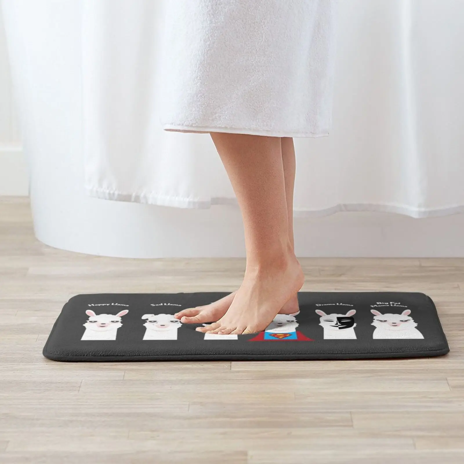 Happy Llama , Sad Llama Entrance Door Mat Bath Mat Rug Drama Happy Llama Sad Llama Totally Rad Llama Super Llama Big Fat Mama