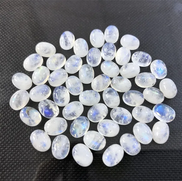 Natural Stones Moonstone cabochon 6*8mm oval  beads 5pcs/lot loose precious gemstonesCABS Jewelry Making Ring Face Accessories