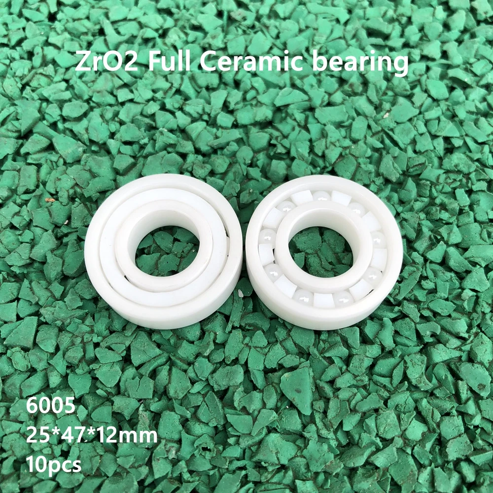 

10pcs 6005 full Ceramic bearing 25x47x12 mm Zirconia ZrO2 Ceramic ball bearings 25*47*12