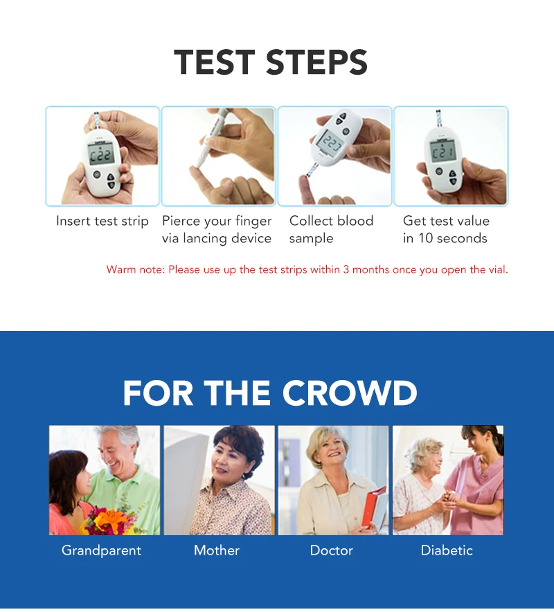 300/200/100PCS Sinocare Safe-Accu Blood Glucose Test Strips and Lancets for Diabetes Tester