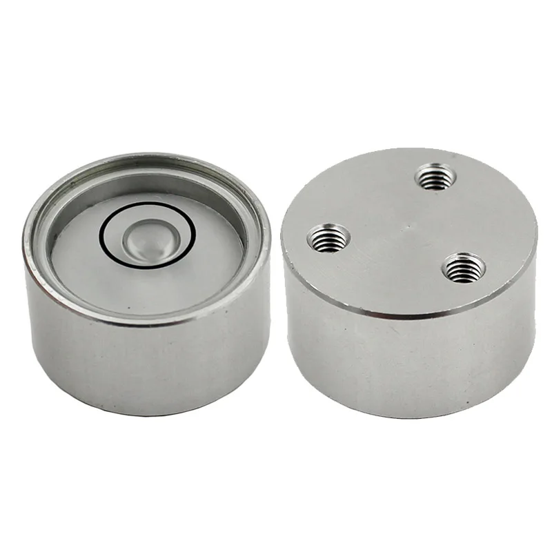 HACCURY 19*11mm Alloy metal shell Round bubble level Metal horizontal bead Accuracy 15\'/2mm Silver Color