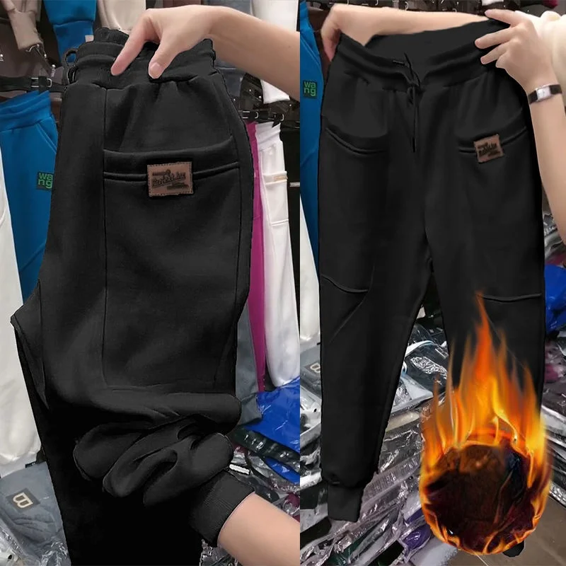 Autumn Winter Harem Pants Women Plush Size 5XL Loose Drawsring Sweatpants Female High Waist Sports Joggers Casual Ankle-length