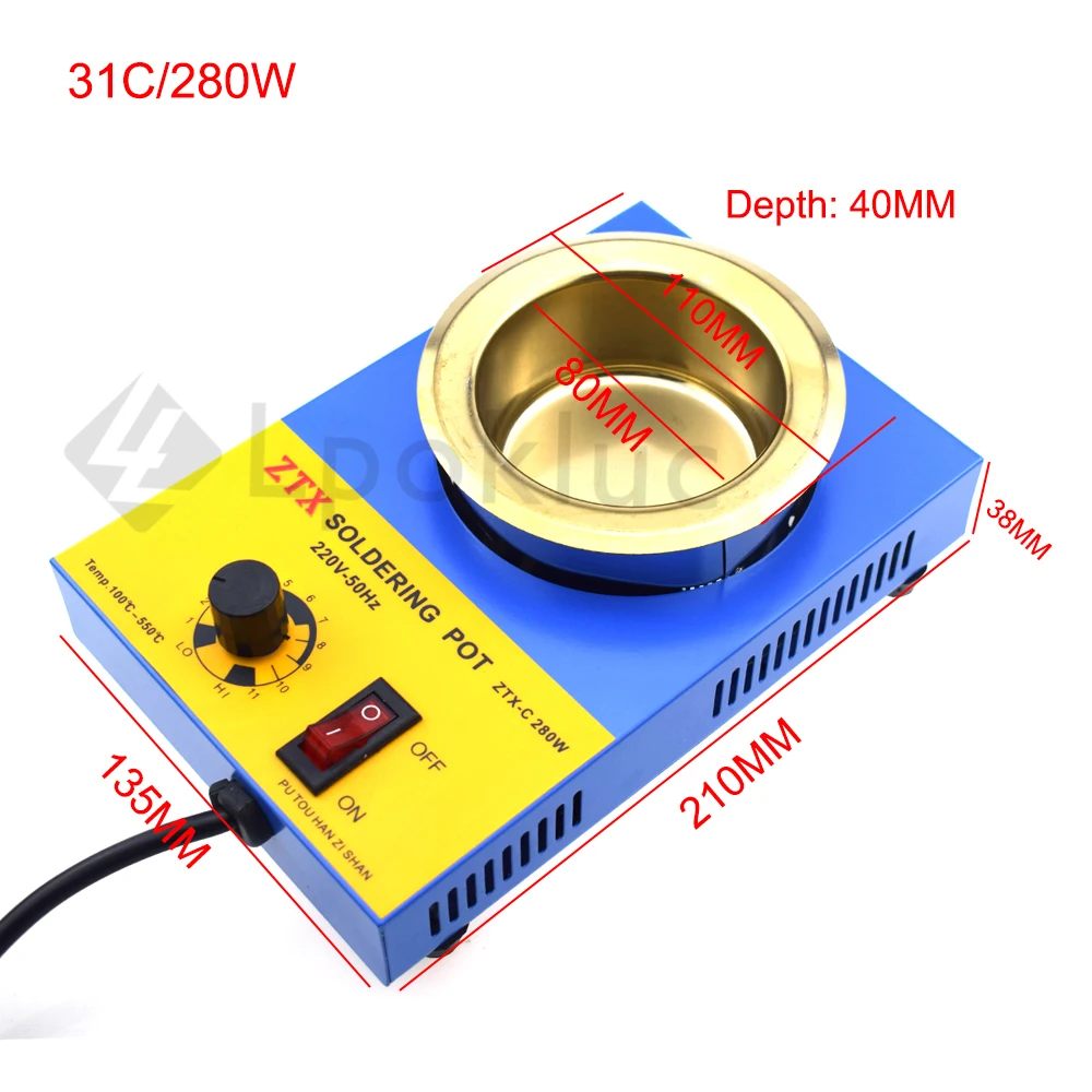 1pcs EU Plug  High Quality Temperature Controlled Soldering Pot Melting Tin Pot Tin Cans