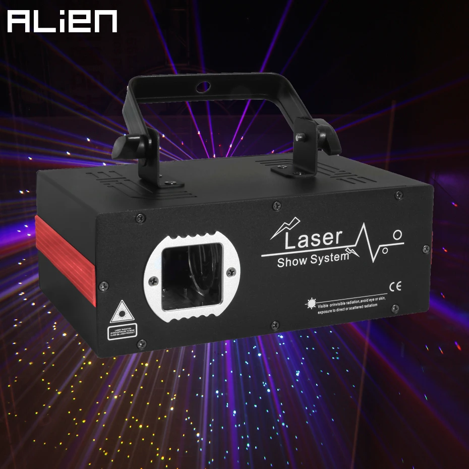 

ALIEN 2W White Yellow Blue Pink 4 Color Starry Sky Laser Projector DMX DJ Disco Party Wedding Holiday Bar Stage Lighting Effect