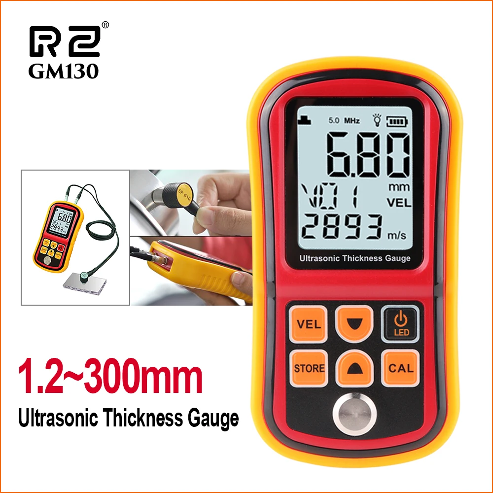 

RZ Ultrasonic Thickness Gauge Meter Coating Thivkness Paint Gauge Thickness Tester 1.0-300MM Coating Thickness Gauges Meter