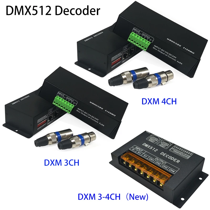 decodificador led dimmer driver controlador rgbw canais dimmer para rgb rgbw led strip 34 ch 8a dmx512 01