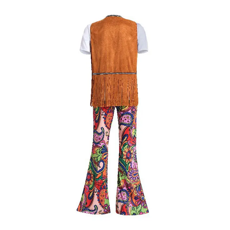 Costume de style rétro Hippie Gogo pour fille et homme, Costume de chanteur de Hip Hop, Cosplay, pour femmes et hommes, pour Couple, 60s 70s