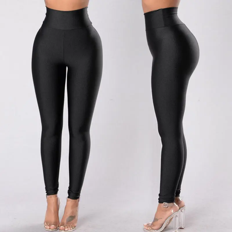 High Waist Leather Pants Women Fitness Leggings Compression Workout Jogger Trousers Female Clothes