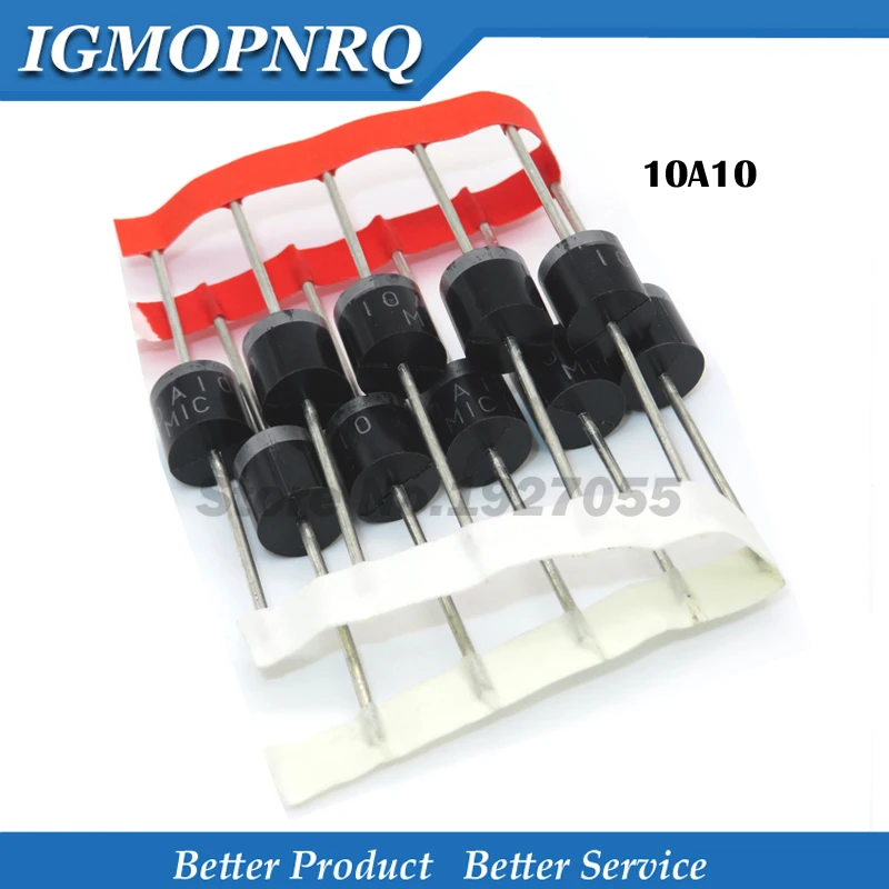 10PCS  10A10 R-6 DIP 10A 1000V 10a10 electrical Axial Rectifier Diode NEW