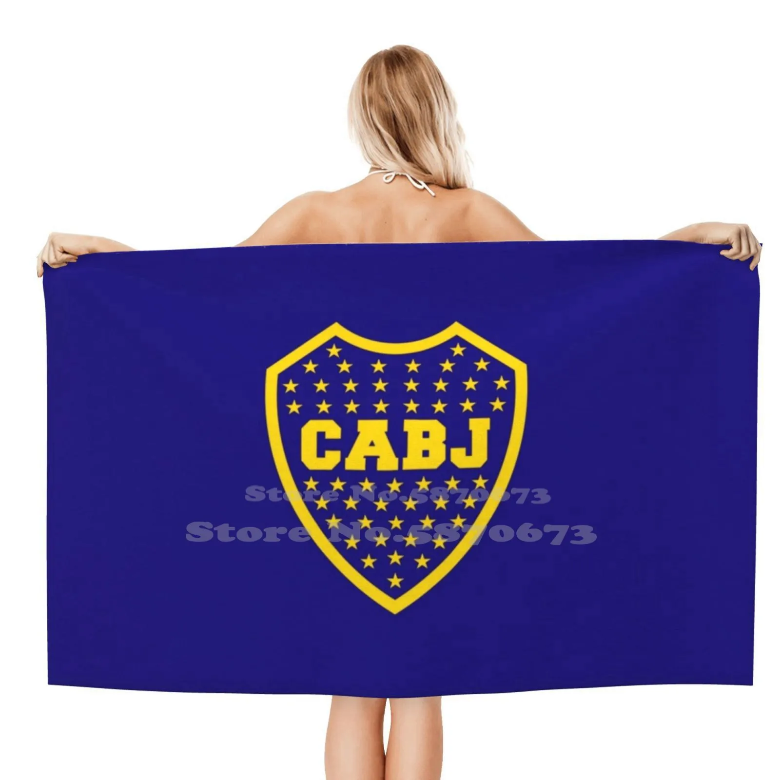 Bathroom Swimming School Travel Soft Towels Mitad Más Uno Cabj Clube Atletico Boca Jrs Juniors Football Soccer Team Crest