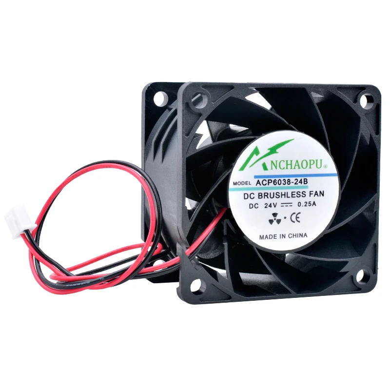 ACP6038-24B 6cm 60mm fan 60x60x38mm DC24V 0.25A FG speed detection RD stall warning function Cooling fan for inverter