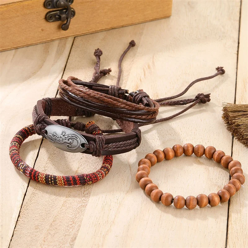 IFMIA Retro Fashion Wood Bead Multilayer Leather Bracelet Bangle Woman Vintage Charm Pendant Bracelets 2019 Pulseira Jewelry New