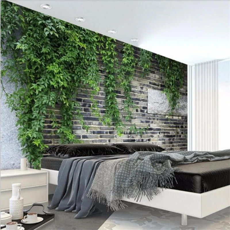 Custom wallpaper 3d mural romantic flower vine swan lake creeper green leaf background wall living room bedroom mural фотообои