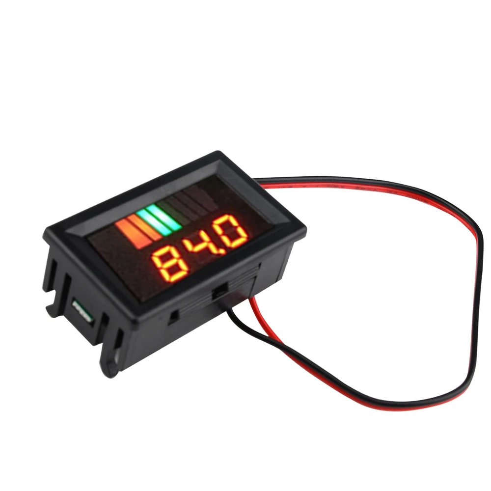 Indicateur de niveau de charge de batterie de voiture, indicateur de capacité de batterie au lithium, voltmètre numérique LED, 12V, 24V, 36V, 48V, 60V, 72V