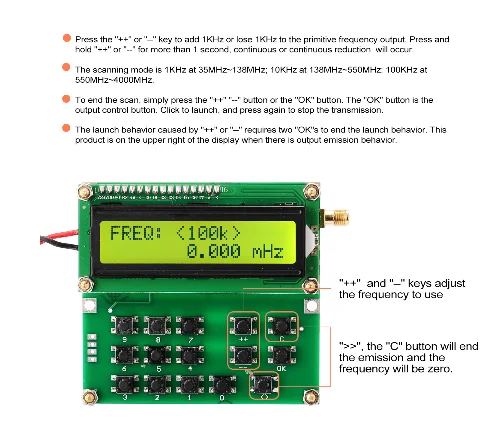 

ADF4351-VFO source, simple signal source v1.02 XHY D6 (35mhz-4400mhz)