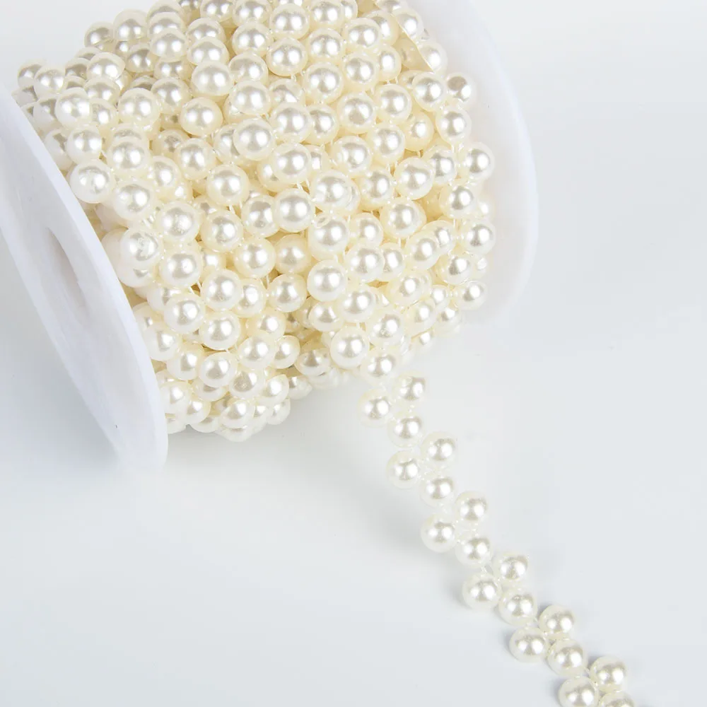 Guirxiété de perles JOTrim pour mariage et fête de Noël, ligne double coton élégante, perles, 2Yard, 12-16mm de largeur, ABS Flatback, 216.239.