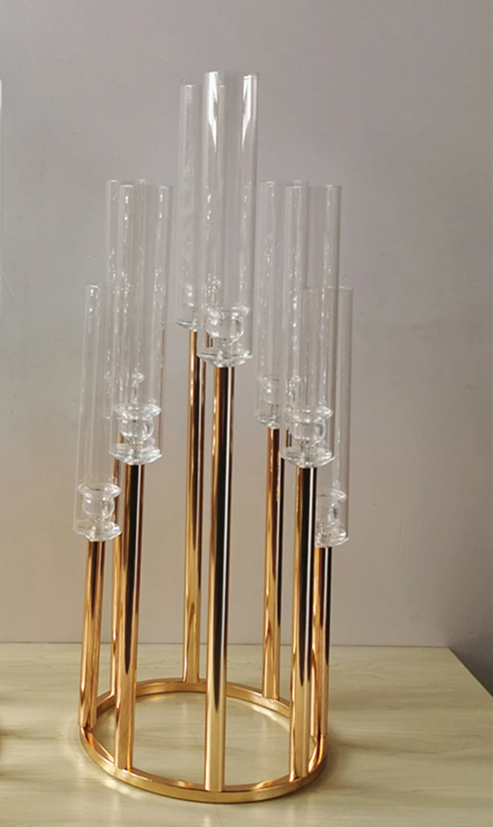 Metal Candelabra Candle Holders Candlesticks Flower Vases Wedding Table Centerpiece Pillar Stand Road Lead Party Decoration