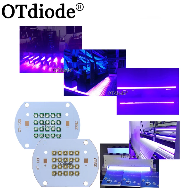 

New 30W 50W 100W UV 395nm 405nm 365nm 370nm Purple Bulb COB LED Copper PCB for UV Lamp Flatbed Printer,uv glue curing light