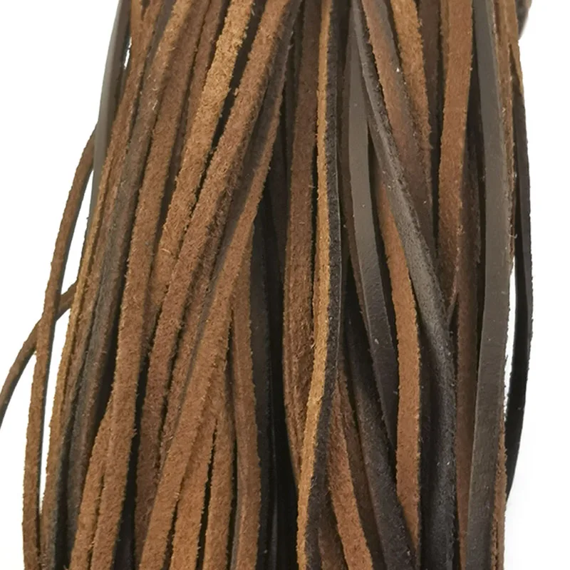 5Meters 3x2mm Flat Leather Genuine Soft Brown Real Leather Cord For DIY Bracelet Necklace Jewelry Findings Accessories