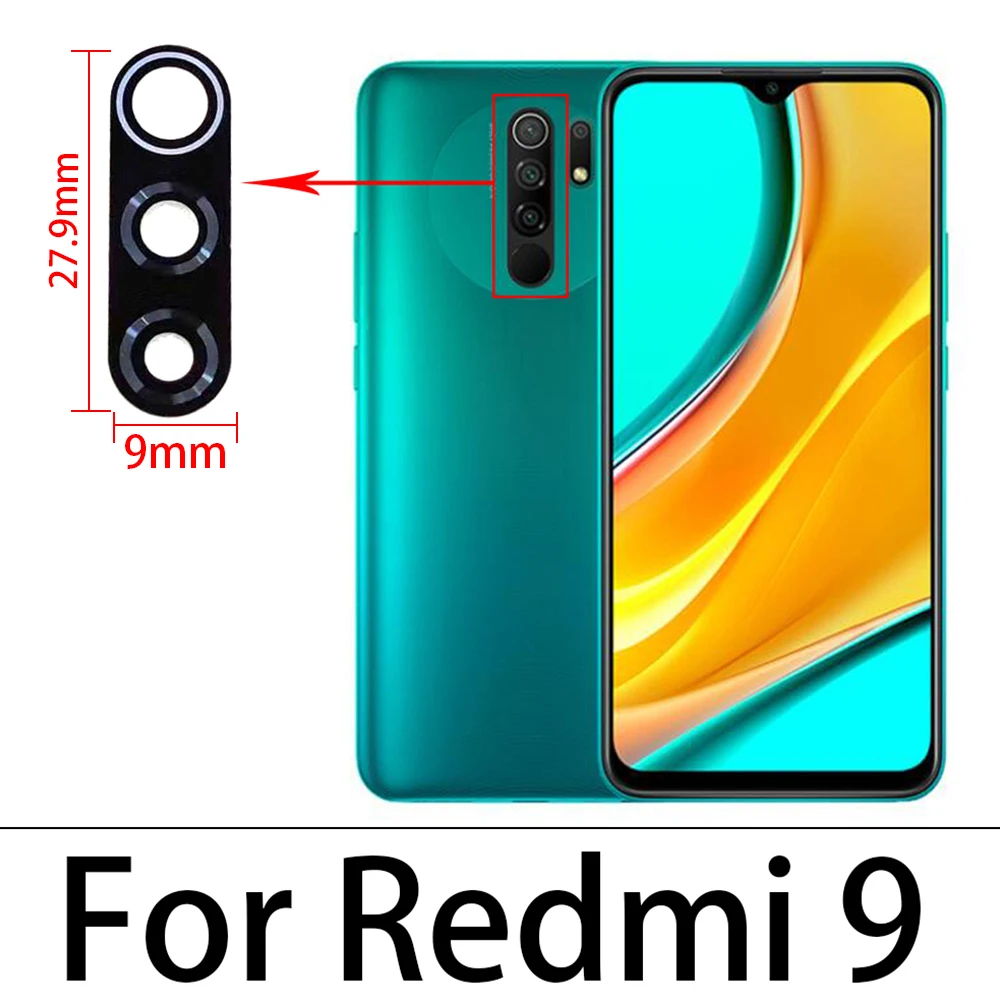 2 pçs/lote, tampa da lente de vidro da câmera traseira com ahesive adesivo para xiaomi redmi nota 7 6 5 5a 6a 7a pro plus s2 9 10