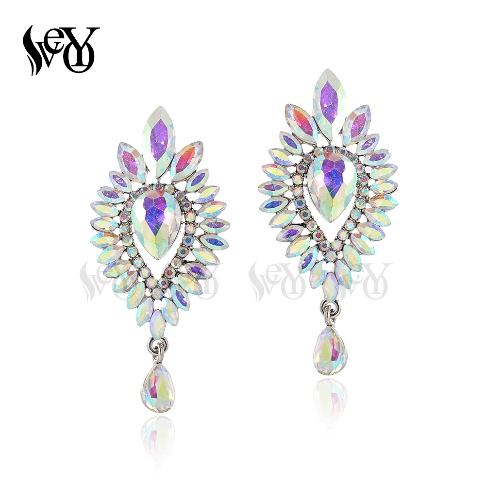 VEYO Luxury Crystal Drop Lady Earrings Elegant Party Dangle Earrings for Women Fashion Jewelry Gift Wholesale