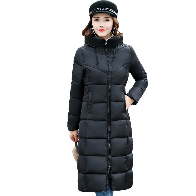 

Nice Slim Hooded Women Winter Jacket Cotton Padded Warm Thicken Womens Coat Long Parka Stand Collar Womens Jackets