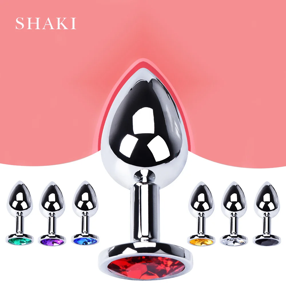 Anal Plug Sex Toys For Couple Adults Stainless Smooth Steel Dildo Butt Plug Tail Crystal Jewelry Trainer SHAKI Sex Products Shop