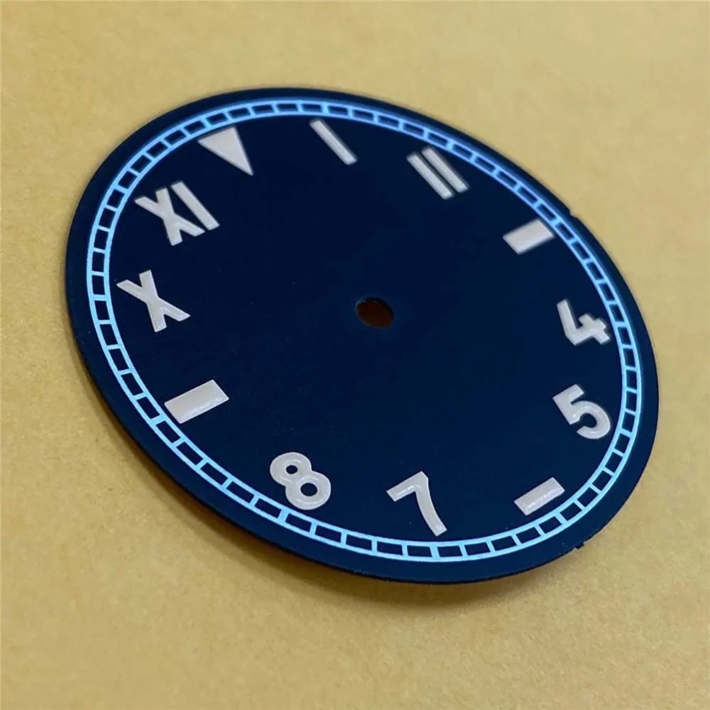 Simple 35mm Green Luminous Watch Dial for NH35/NH36/4R/7S Movement Modified Dials Watches Accessories