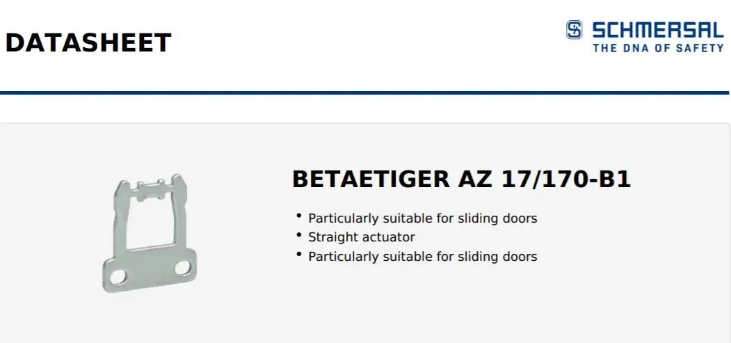 Safety switch with separate actuator  AZ 17  BETAETIGER AZ 17/170-B1