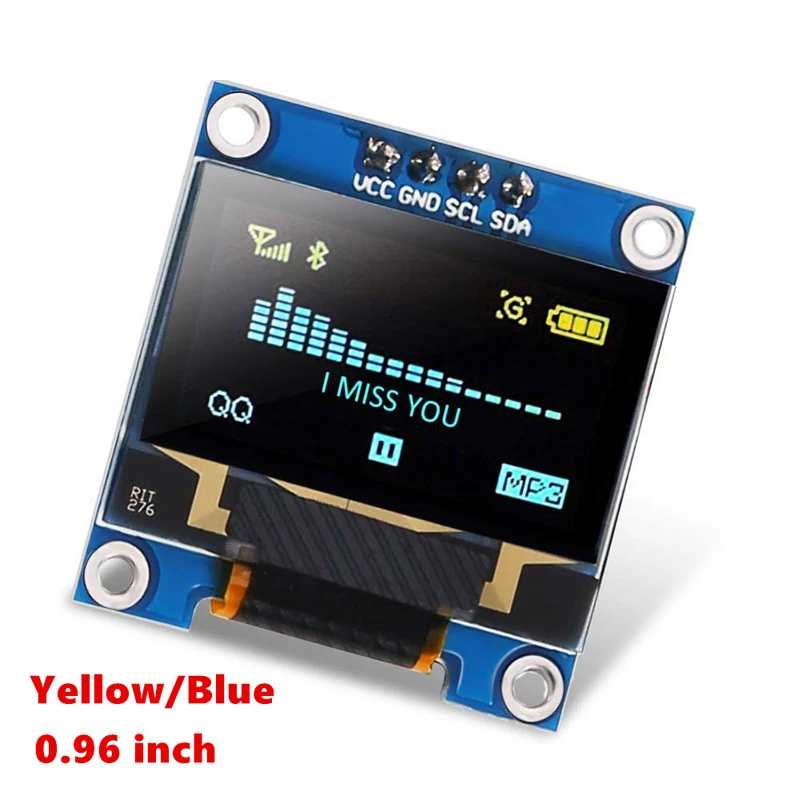0.91 polegadas 0.96 polegadas oled iic branco/amarelo azul/azul 12864 módulo de exibição oled i2c ssd1306 placa de tela lcd para arduino