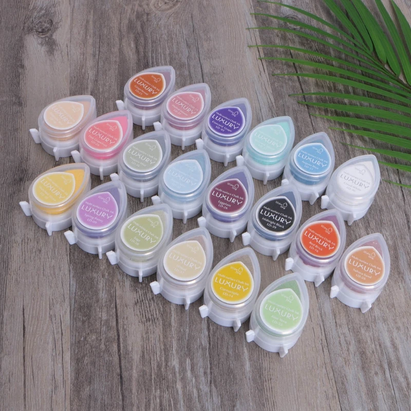 20 colors DIY Dew Drop Ink Pad Scrapbooking Vintage Crafts Ink pad Colorful Teacher Inkpad Stamps Sealing Decoration Stamp