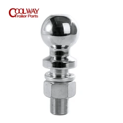 Chrome Trailer Hitch Tow Ball 2-5/16 Inch M25 Shank Dia Capacity 5000 Lbs Coupling Parts RV Camper Caravan Accessories
