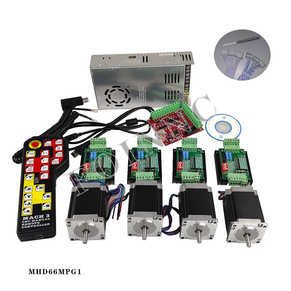 

CNC controller set, 4 axis, 4 TB6600, Nema23 stepper motor controller, sys power electronic steering wheel control, promotion