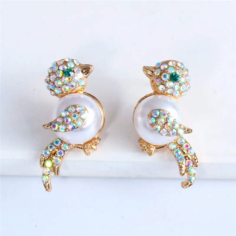 Wholesale JURAN Vintage Fairy Butterfly Bird Earrings Rhinestone Animal Drop Earrings Female Women Birthday Party Jewelry Gifts