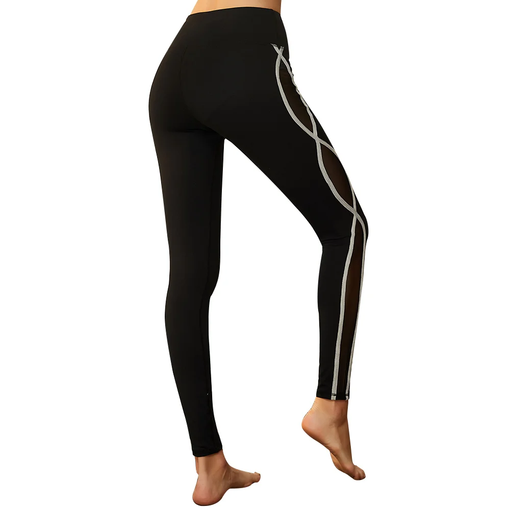 LUKITAS Sport Legging Frauen Laufhose Mesh Legging Fitness Workout Läuft Elastische Taille Frauen Gym Hosen Sportswear Kleidung