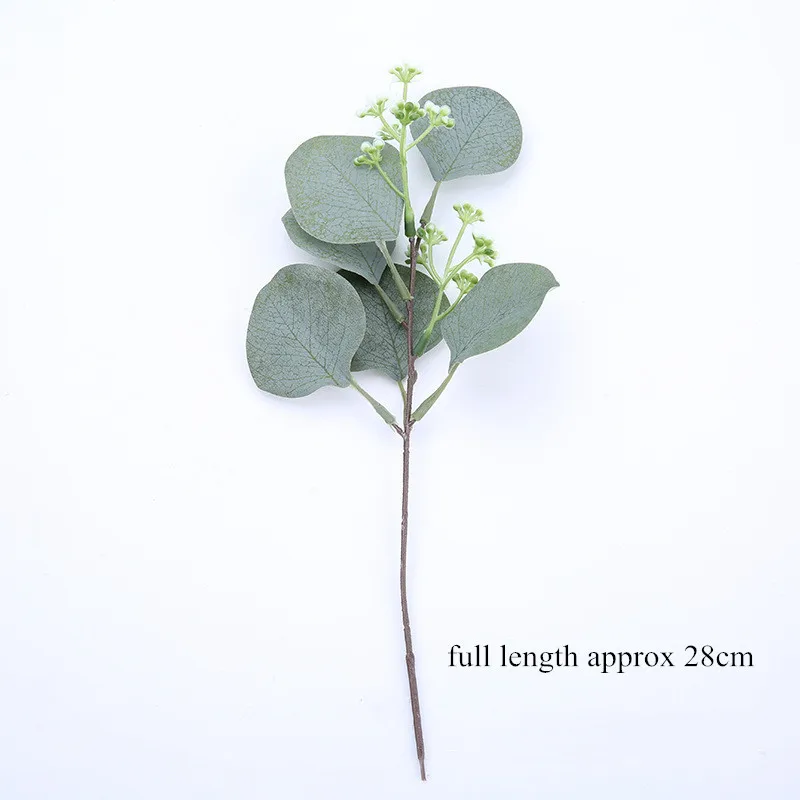 Artificial Plastic plants eucalyptus leaf for DIY, decorative flowers, needlework brooch, home decor, Christmas garland