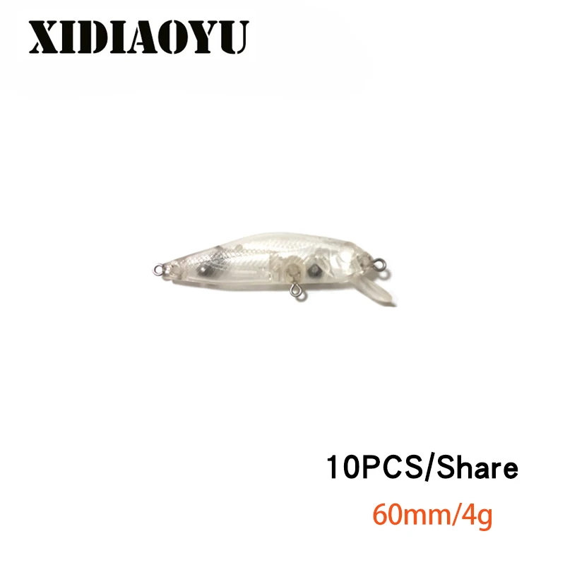 XIDIAOYU  10Pcs blank bare baits Floating  Minnow bait unpainted to attract organ fishing bait