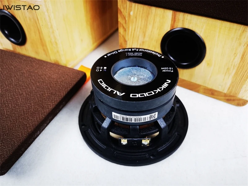 Altavoz IWISTAO HIFI rango completo 4 pulgadas unidad 4 Ohm 15 ~ 25W caja de madera maciza 1 par estructura invertida