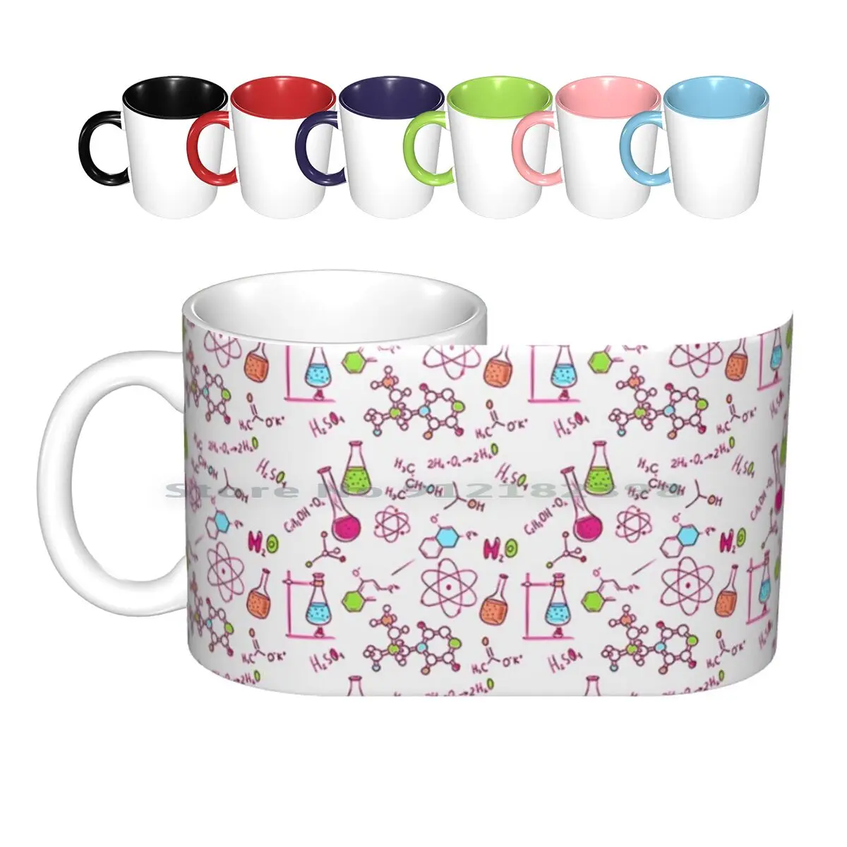 Chemistry Pattern Ceramic Mugs Coffee Cups Milk Tea Mug Chemistry Science Microbiology Biology Bacteria Ecoli Microbes Lab