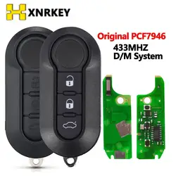 XNRKEY Virar Remoto Chave Do Carro, 3 Botões, Se Fits Fiat 500, Sistema Panda, Punto, Bravo, Stilo, Ducato, PCF7946, D, M, 2016-2017