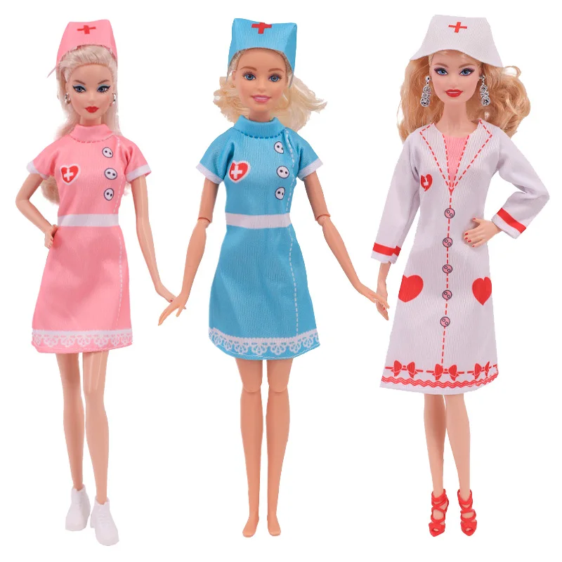 Ropa de Barbies para muñeca, disfraz de Doctor y enfermera, accesorios para Barbies de 11 pulgadas, 26-28 Cm, 3 piezas